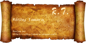Réthy Tamara névjegykártya